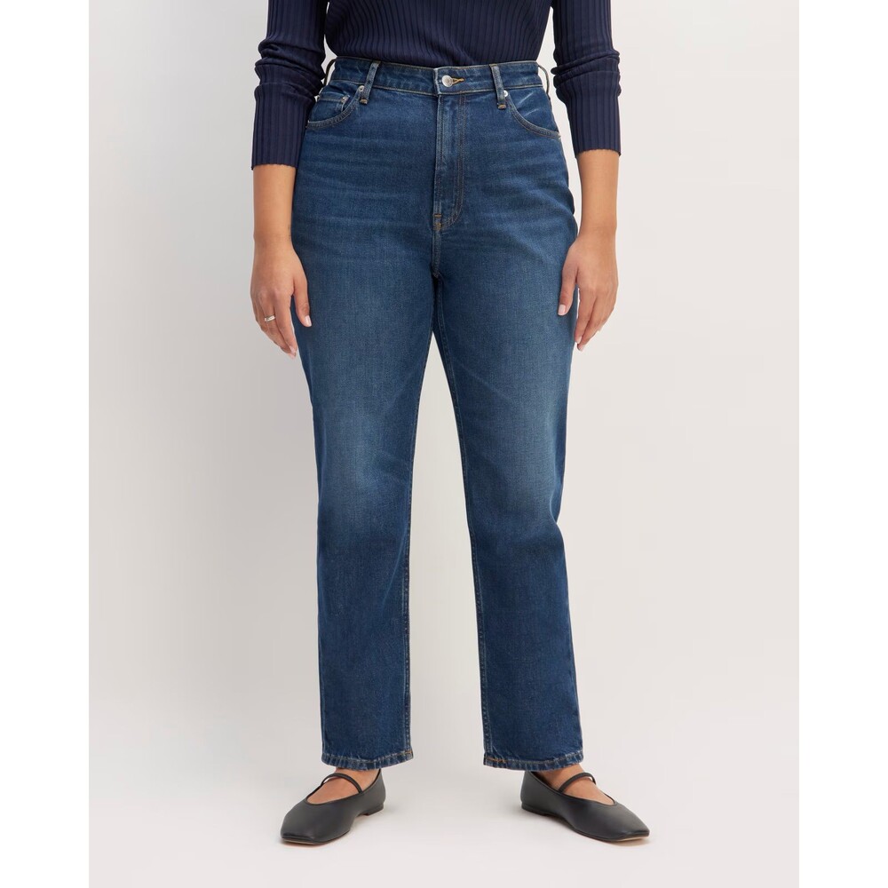 NEW Everlane The Curvy 90s Cheeky Crop Blue Denim Jean Organic Cotton Size 18/20